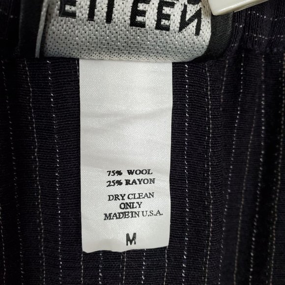 Eileen Fisher Size M Skirt Button Front Woven Wool Rayon Maxi Pinstripe Blue - Picture 8 of 10